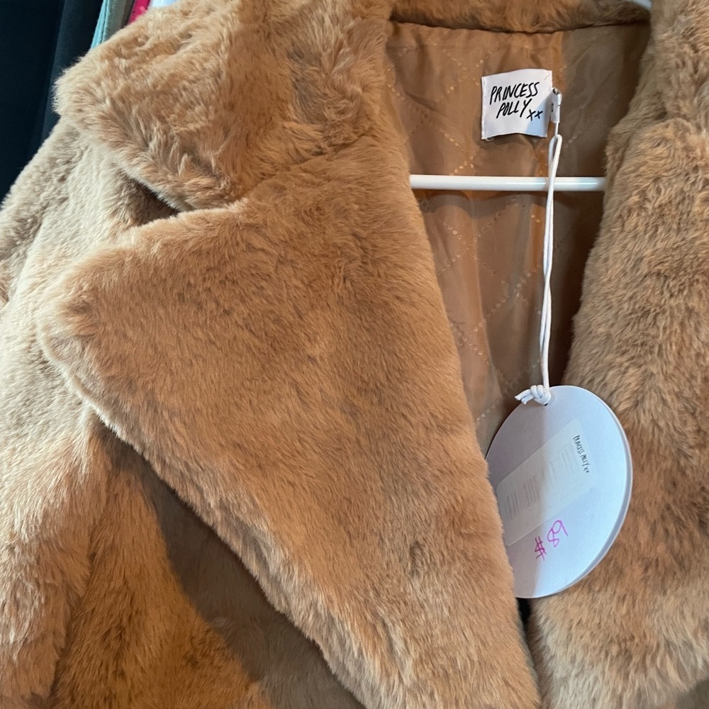 Princess Polly Camel Fur Coat - Picture 4 of 5